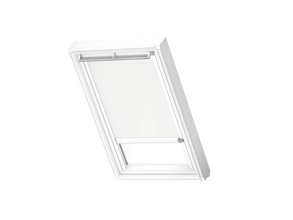 Solární zatemňující roleta VELUX DSL, bílé boční profily, Bílá (DSL PK06 1025KWL)